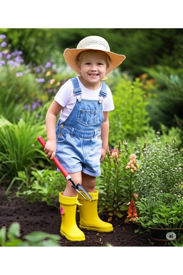 Konçlu Girl's Rain Boots 26-35 Yellow