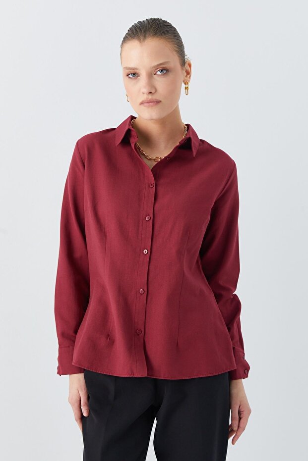 4634 Women's Slim Fit Shirt Claret Red