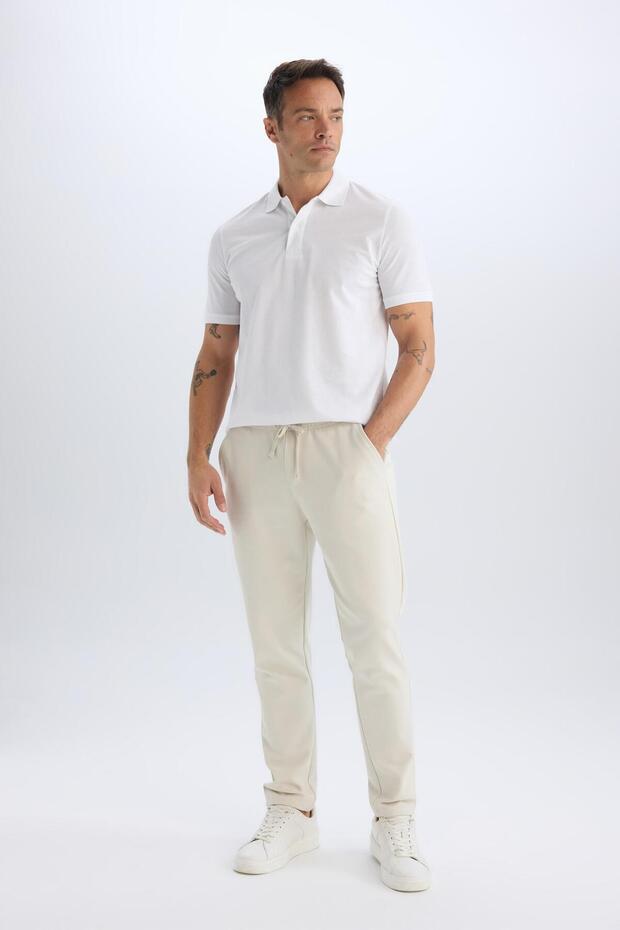 Jogger Pantolon Esnek Basic Düz Beli Bağcıklı Cepli Düz Paça C6022ax25sp - 1