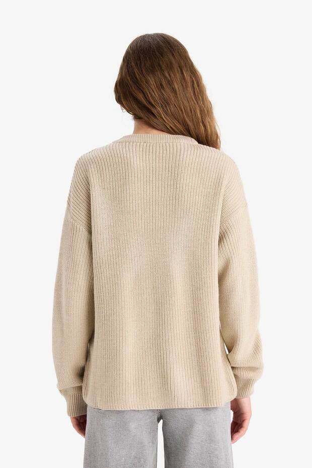 Regular Fit Bisiklet Yaka Triko Kazak - 6