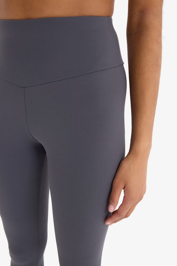 DefactoFit Yüksek Bel Beli Saran Esnek Basic Düz Sporcu Tayt B4147AX25SP - 6