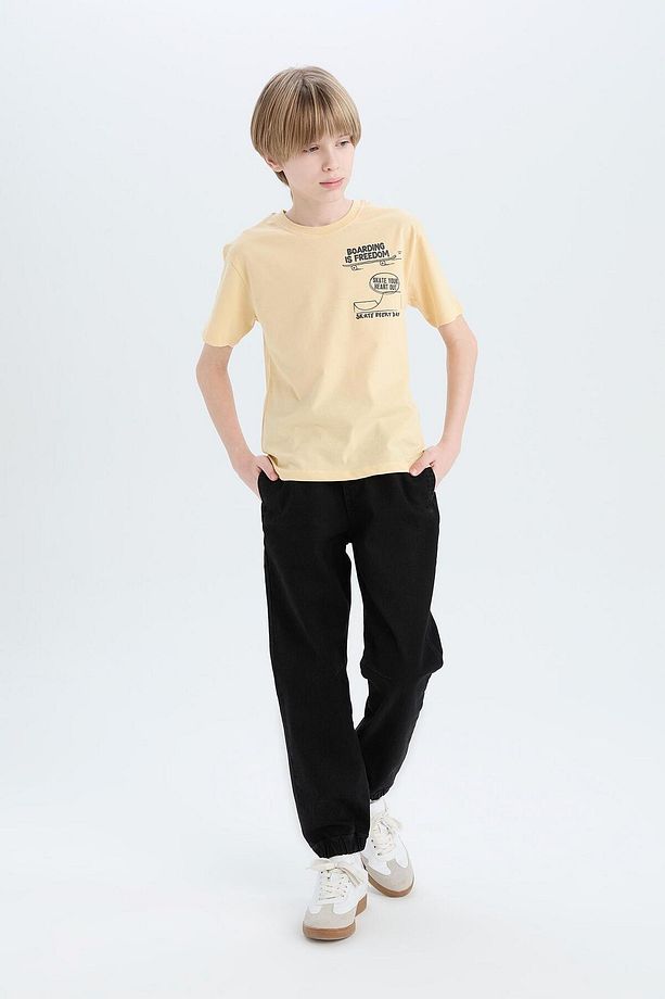 Erkek Çocuk Jogger Fit Esnek Bantlı Paça Jean Pantolon D6552A825SP - 1