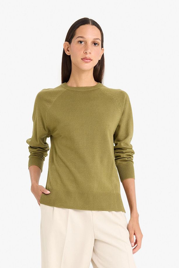 Regular Fit Yumuşak Dokulu Bisiklet Yaka Basic Düz Triko Kazak I6913az24wn - 3