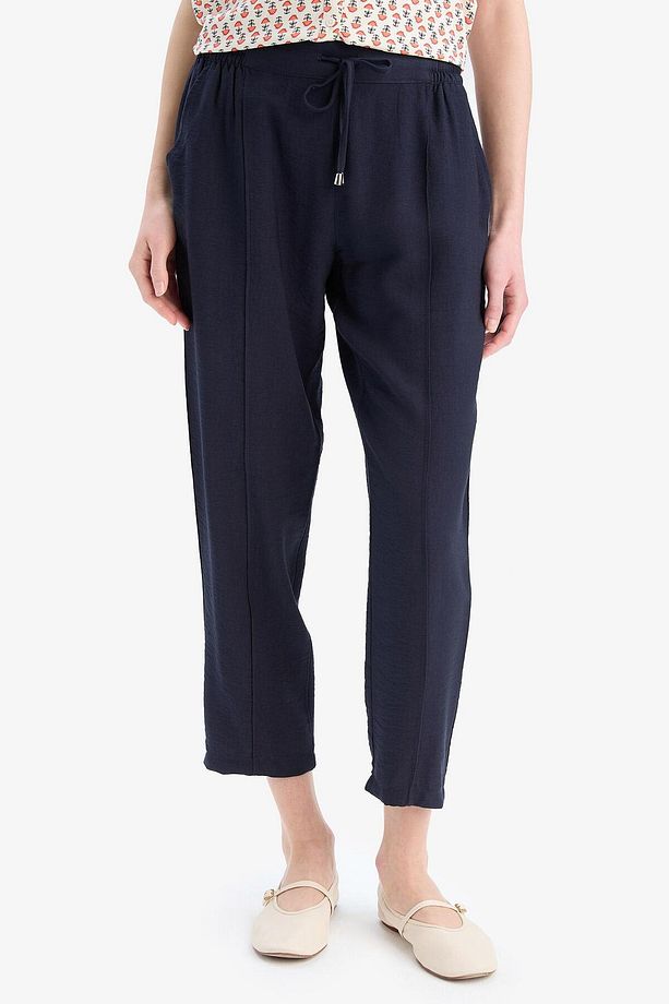 Lastikli Bel Bağcıklı Basic Düz Paça Jogger Pantolon D2573AX25SP - 4
