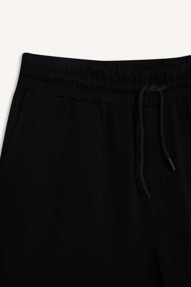 Regular Fit Beli Bağcıklı Pamuklu Şort - 7