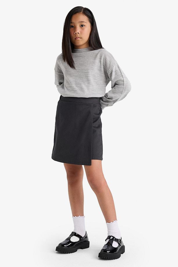 Kız Çocuk Beli Lastikli Gabardin Şort Etek F1434A825AU - 1