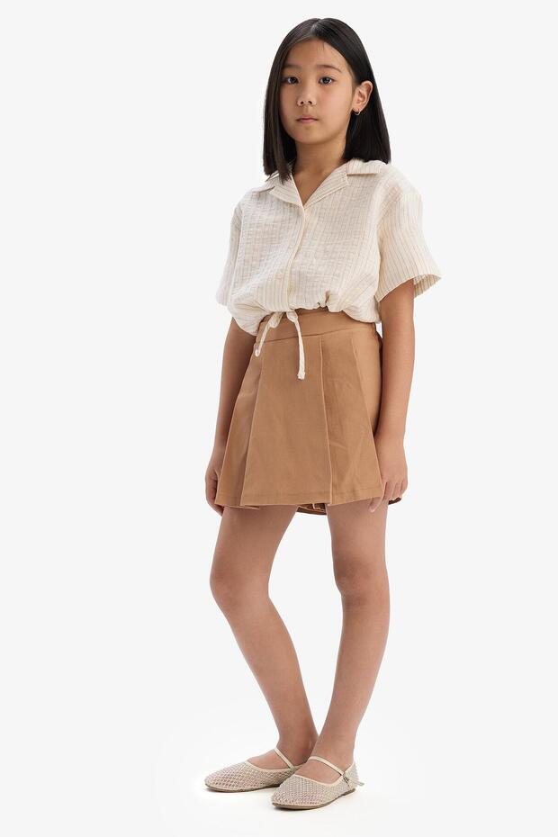Kız Çocuk Gabardin Pileli Şort Etek E2648A825SM - 3
