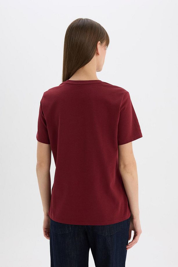 Regular Fit Bisiklet Yaka Casual Premium Basic Düz Kısa Kollu Tişört A9428ax24au - 7