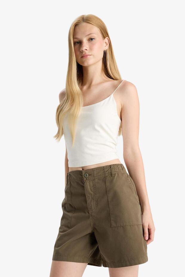 Coool Normal Bel Kısa Paça Gabardin Şort F3318AX25SM - 4
