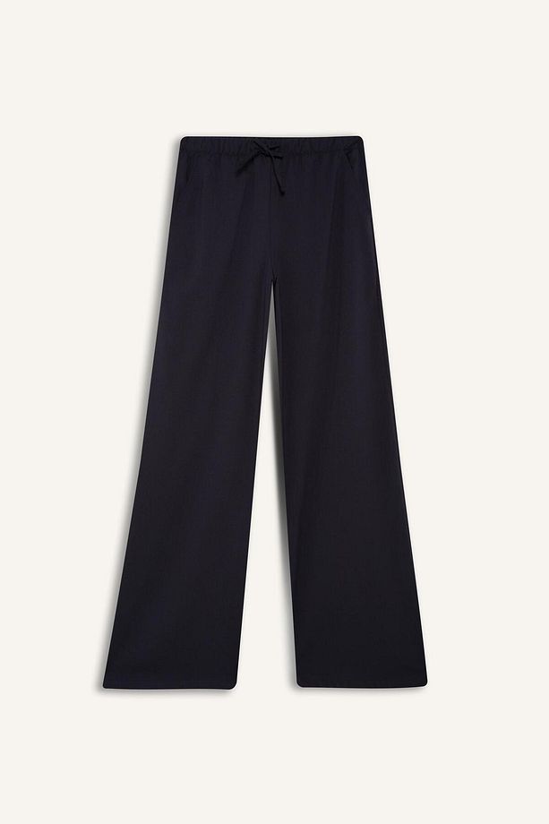 Wide Leg Geniş Paça Esnek Belli Bağcıklı Basic Düz Palazzo Pantolon C5628ax25sp - 8