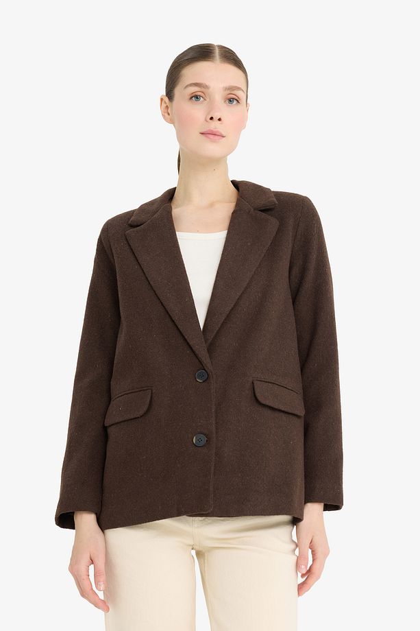 Regular Fit Yün Görünümlü Blazer Ceket Y6483AZ22WN - 3