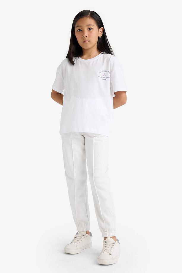 Kız Çocuk Beli Lastikli Basic Düz Jogger Eşofman Altı X9036A625AU - 3