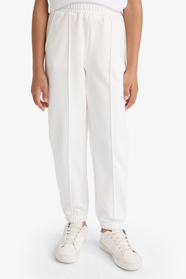 Kız Çocuk Beli Lastikli Basic Düz Jogger Eşofman Altı X9036A625AU - 5