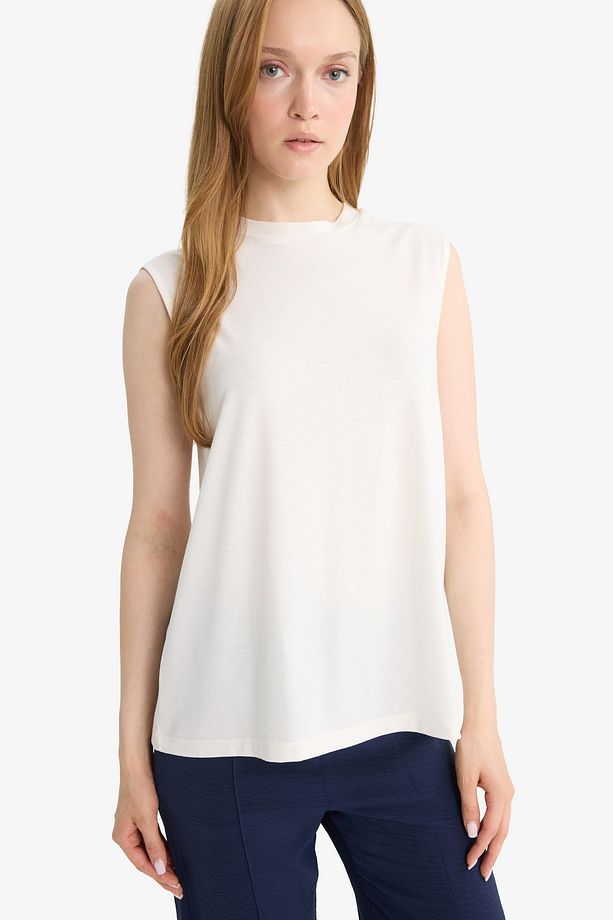 Regular Fit Bisiklet Yaka Kolsuz Tunik F9984AX25HS - 1