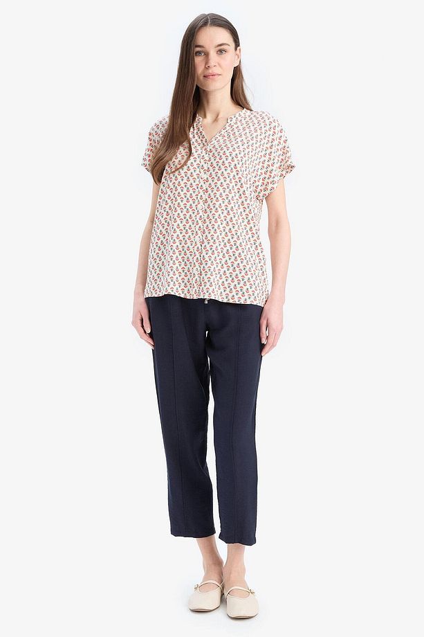Lastikli Bel Bağcıklı Basic Düz Paça Jogger Pantolon D2573AX25SP - 1