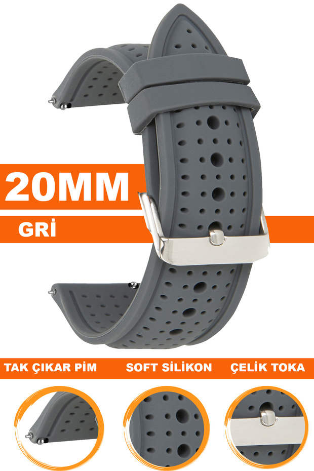 20mm Fossil-Welder-Casio-Seiko-Omega-Armani Watch Compatible Silicone Watch Band Strap 20S26B