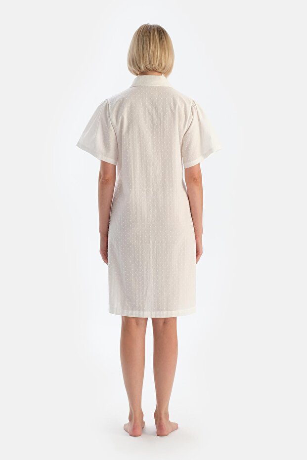 Beyaz Müslin Hamile Gecelik - 2