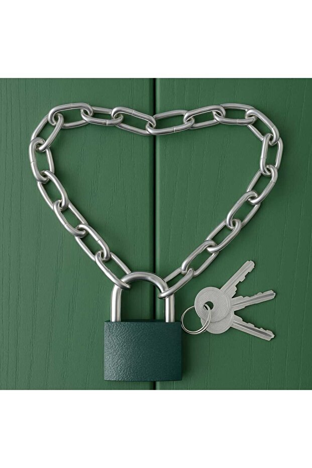 35cm Chain Lock 32mm Padlock with 3 Spare 3mm Chain Cabinet Lock