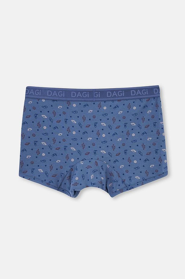 Mavi 2'li Desenli Micro Modal Boxer - 3