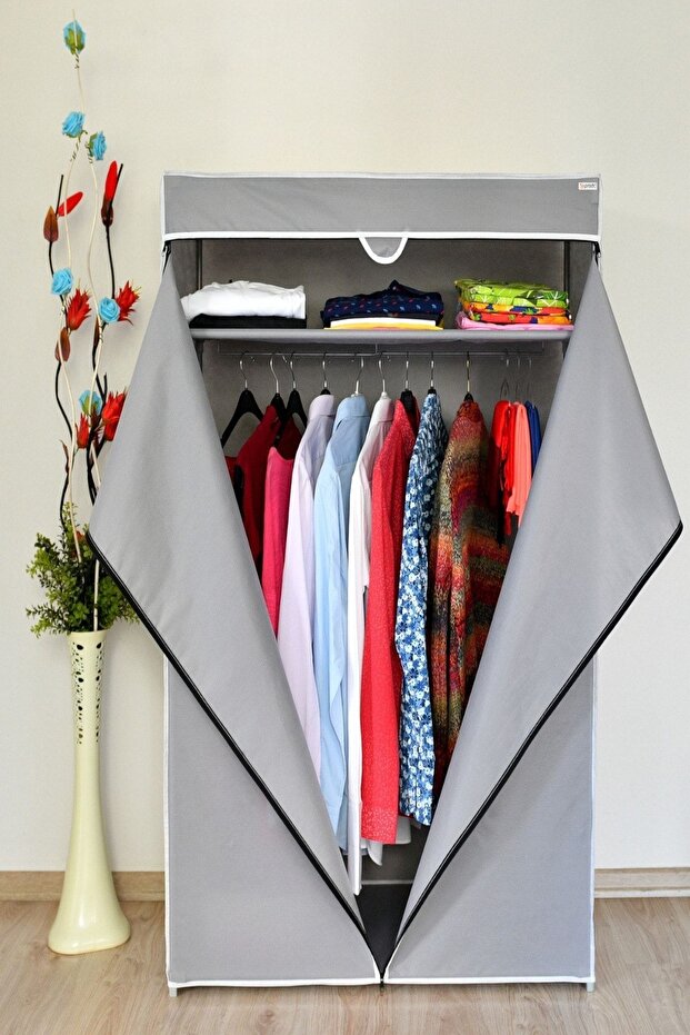 Prado Basic Çelik Profilli Portatif Bez Dolap Gri - 5