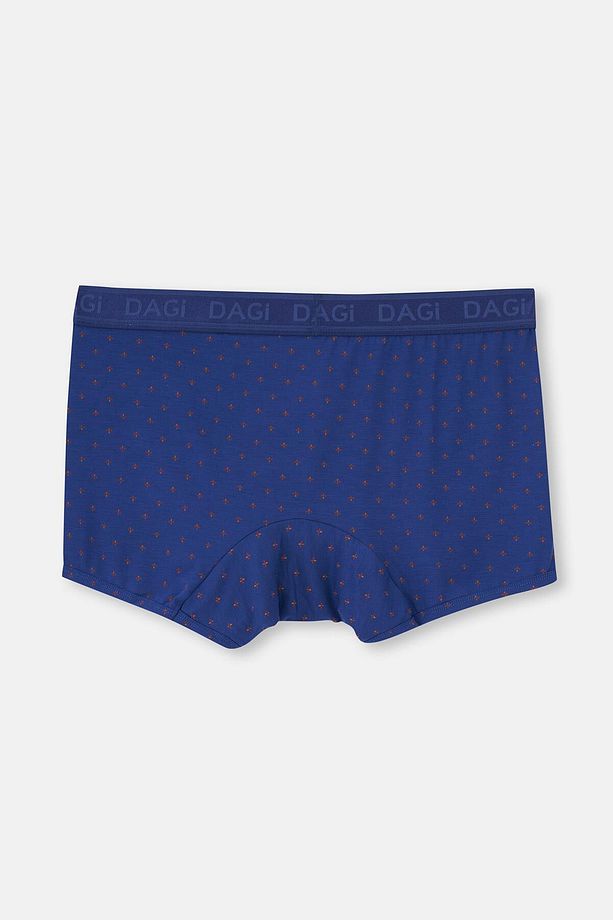 Kiremit-Lacivert 2'Li Desenli Micro Modal Boxer - 3