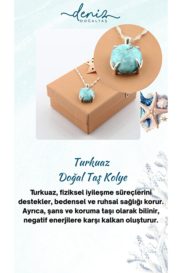 Certified Turquoise (Gemstone) Natural Stone Pendant Included with Silver Chain