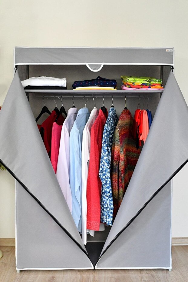 Prado Basic Çelik Profilli Portatif Bez Dolap Gri - 3