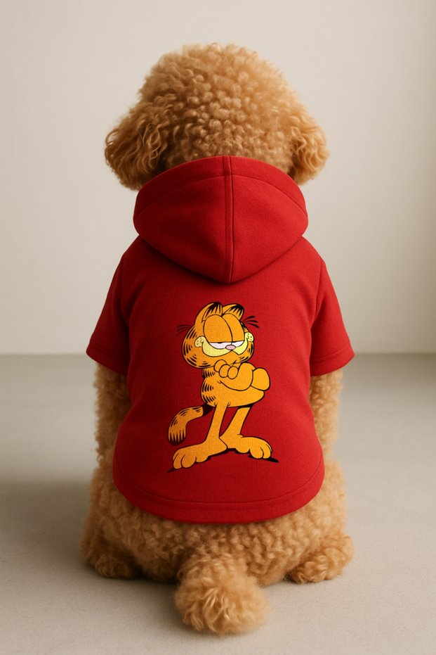 Hooded Fleece Sweatshirt Dog And Cat Outfit & Dress - Garfield