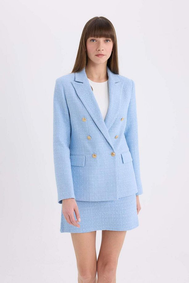 Regular Fit Ceket Yaka Tweed Blazer Ceket E5331AX25SP - 4
