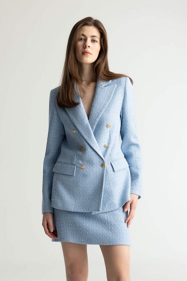 Regular Fit Ceket Yaka Tweed Blazer Ceket E5331AX25SP - 3