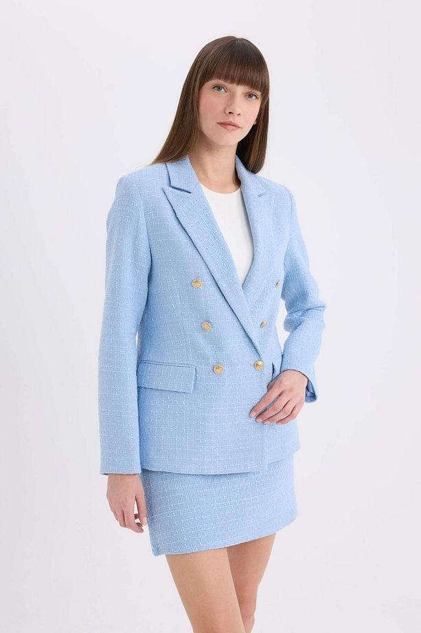 Regular Fit Ceket Yaka Tweed Blazer Ceket E5331AX25SP - 6