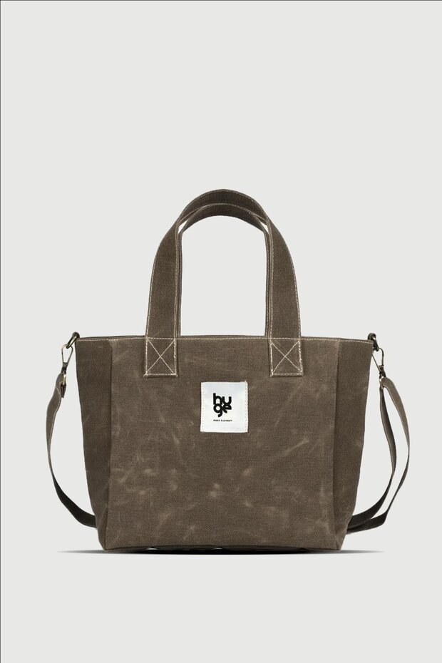 حقيبة متوسطة الحجم ضخمة باللون البني - 1