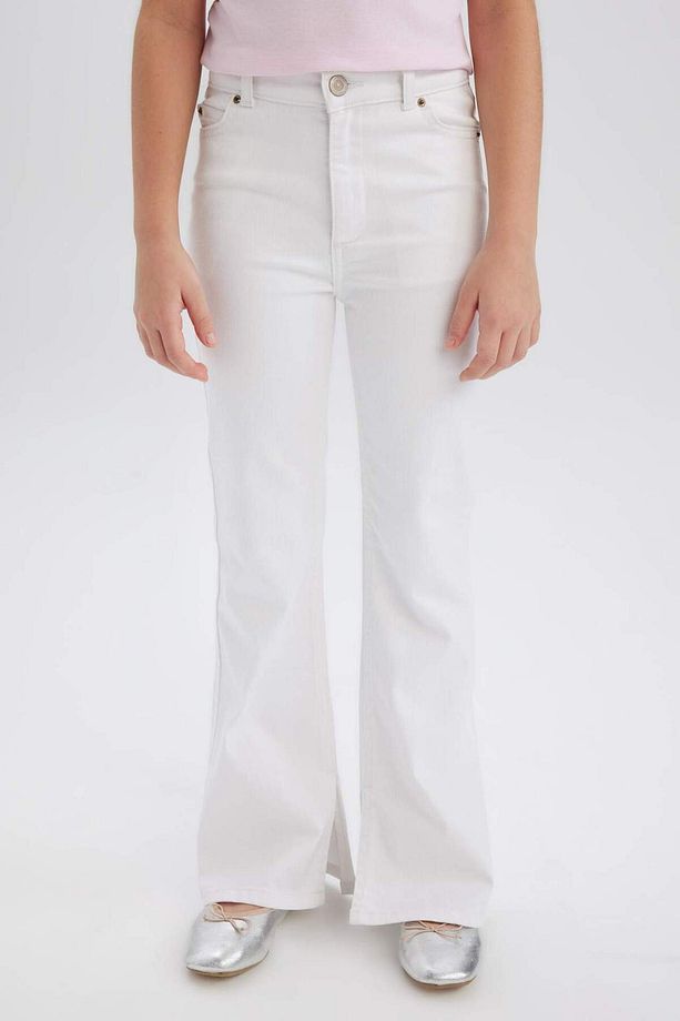 Kız Çocuk Flare Fit İspanyol Paça Pamuklu Jean Pantolon D7099A825SM - 7