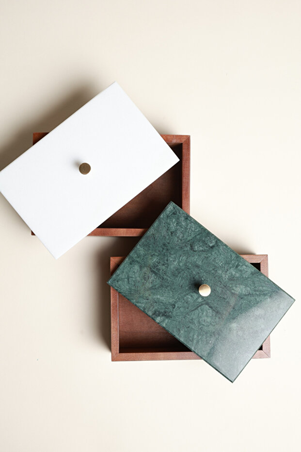 Secrets Jewelry Box - White Marble