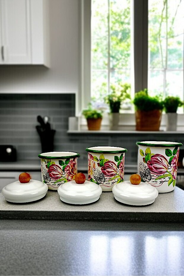 Enamel Jar with Lid-1 /-1.3 / -1.5 Liter-Spice Jar, Dowry, Yogurt Fermentation, Multi-Purpose Jar - 6