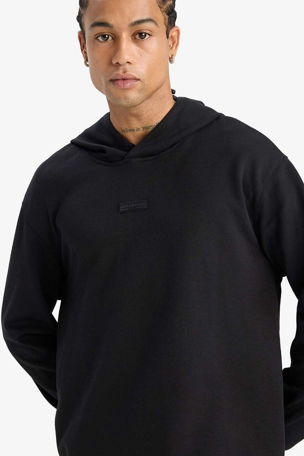 DeFactoFit Standart Fit Kapüşonlu Skuba Dalgıç Kumaş Sporcu Sweatshirt D7364AX25SP - 1