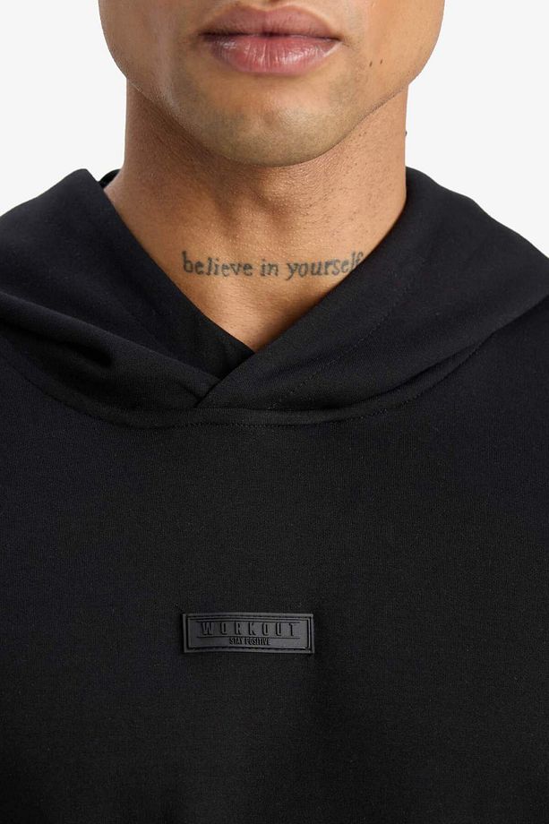 DeFactoFit Standart Fit Kapüşonlu Skuba Dalgıç Kumaş Sporcu Sweatshirt D7364AX25SP - 5