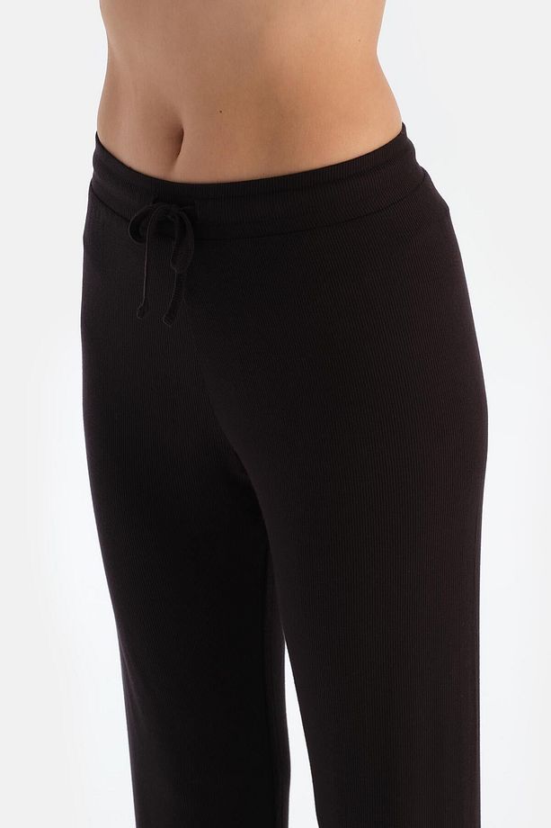 Koyu Kahve Uzun Kollu Kaşkorse Pijama Takımı - 6
