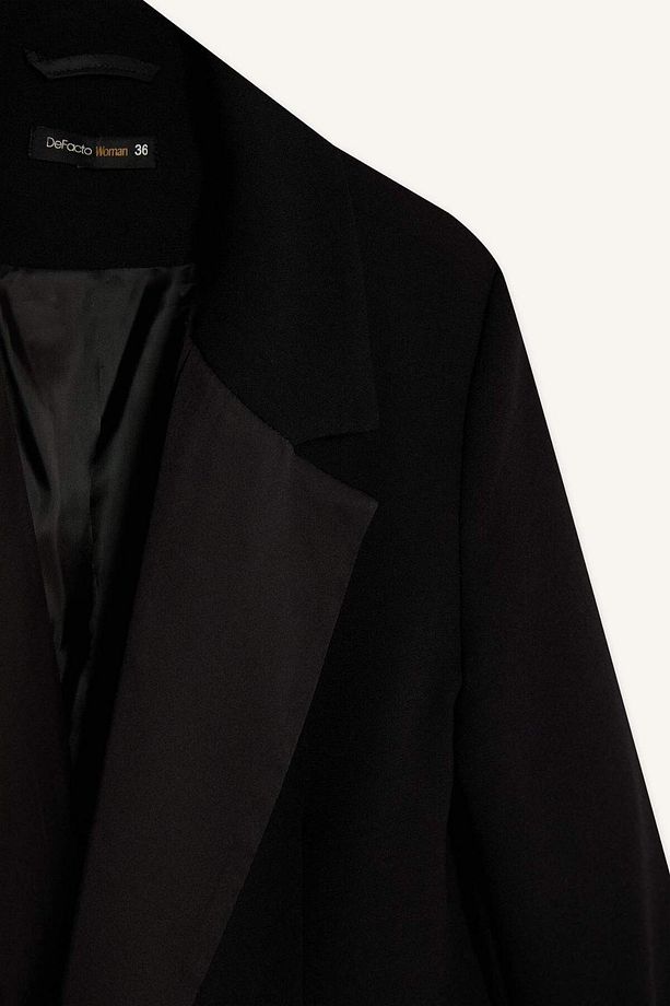 Regular Fit Ceket Yaka Krep Blazer Ceket D9554AX24AU - 8