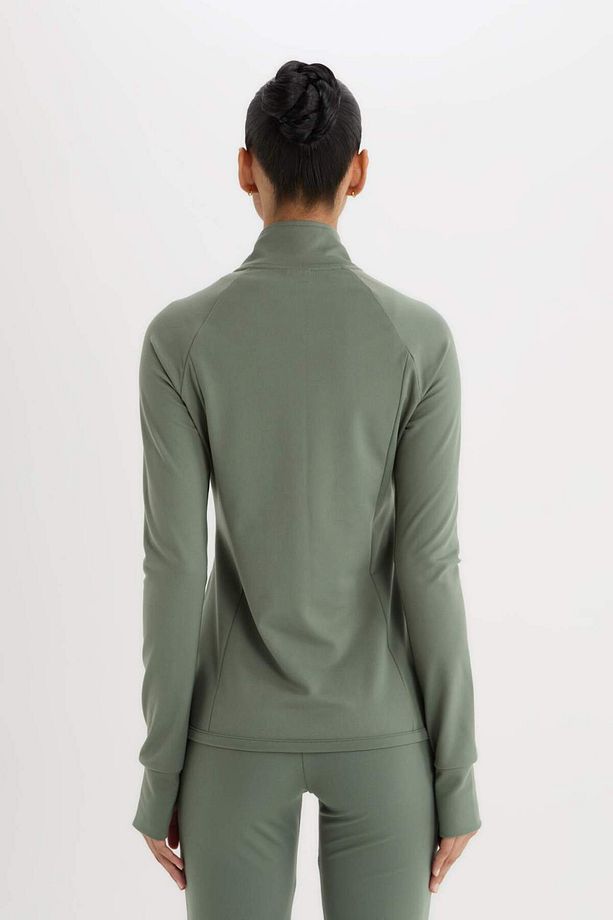 DeFactoFit Fitted Dik Yaka Çift Cepli Fermuarlı Sporcu Hırka B3985AX25SP - 7