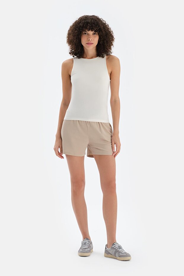 Ekru Halter Yaka Atlet - 4