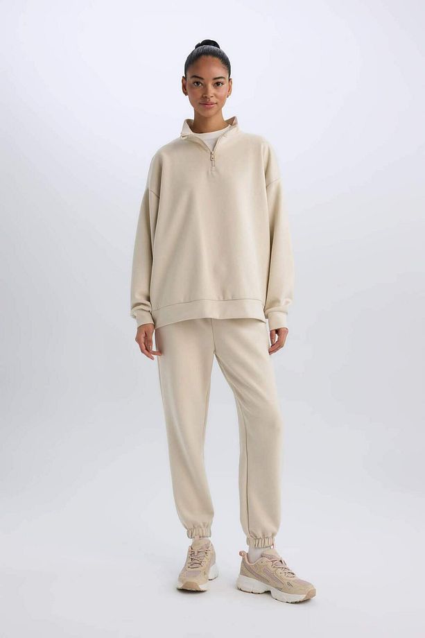DeFactoFit Standart Fit Yarım Fermuarlı Skuba Dalgıç Kumaş Sporcu Sweatshirt D7120AX25SP - 2