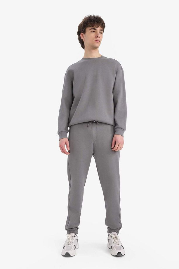 Boxy Fit Bisiklet Yaka Basic Düz Pike Sweatshirt E1519AX25SP - 5