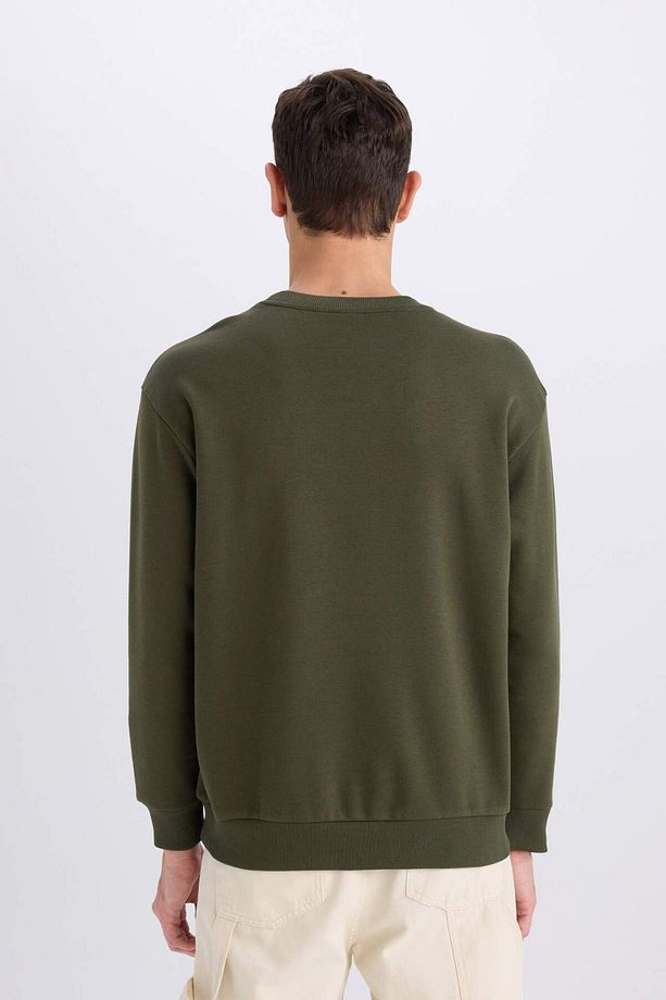 Oversize Geniş Kalıp Bisiklet Yaka Kalın Basic Düz Sweatshirt T5139AZ24AU - 7