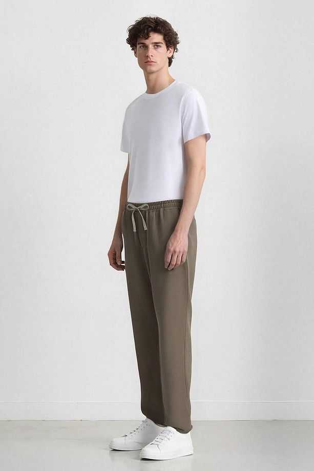 %100 Pamuk Regular Fit Normal Kesim Yazlık Dokuma Kanvas Jogger Pantolon D6260ax25sp - 2