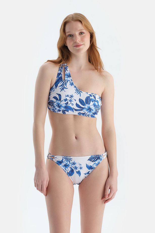 Multicolor Tek Omuz Bikini Üst - 4