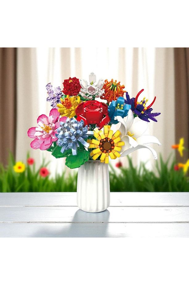 BLX Flower Set Çiçek Buketi 1064 Parça Blok Yapım Seti - 5