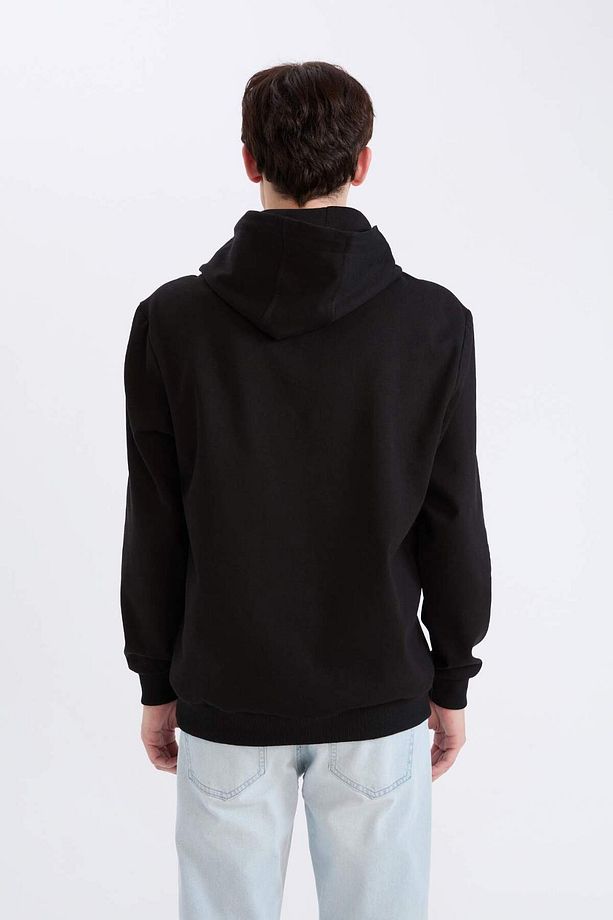Regular Fit Kapüşonlu Baskılı Sweatshirt E3208AX24WN - 5