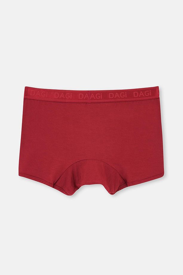 Gri-Gül Kurusu-Mürdüm 3'lü Düz Micro Modal Boxer - 3