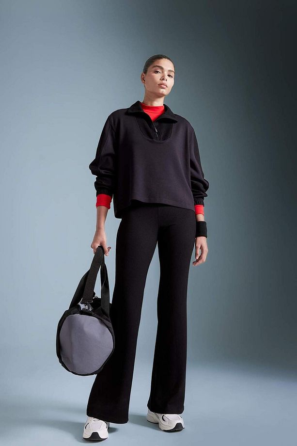 DeFactoFit Flare Fit İspanyol Paça Standart Boy Modal Sporcu Pantolon D0389AX24AU - 1